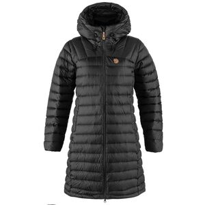 Fjallraven Womens Snow Flake Long Down Parka Size S Black Puffer Winter Jacket